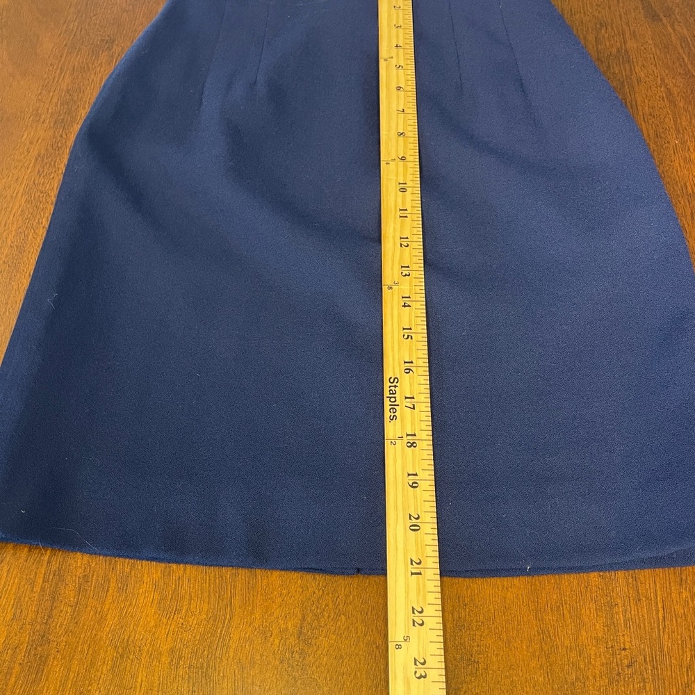 Vintage Talbots Petite 4P Wool Wide Mock Neck Navy Suit 21” Skirt Like New 🇺🇸 - Picture 12 of 16
